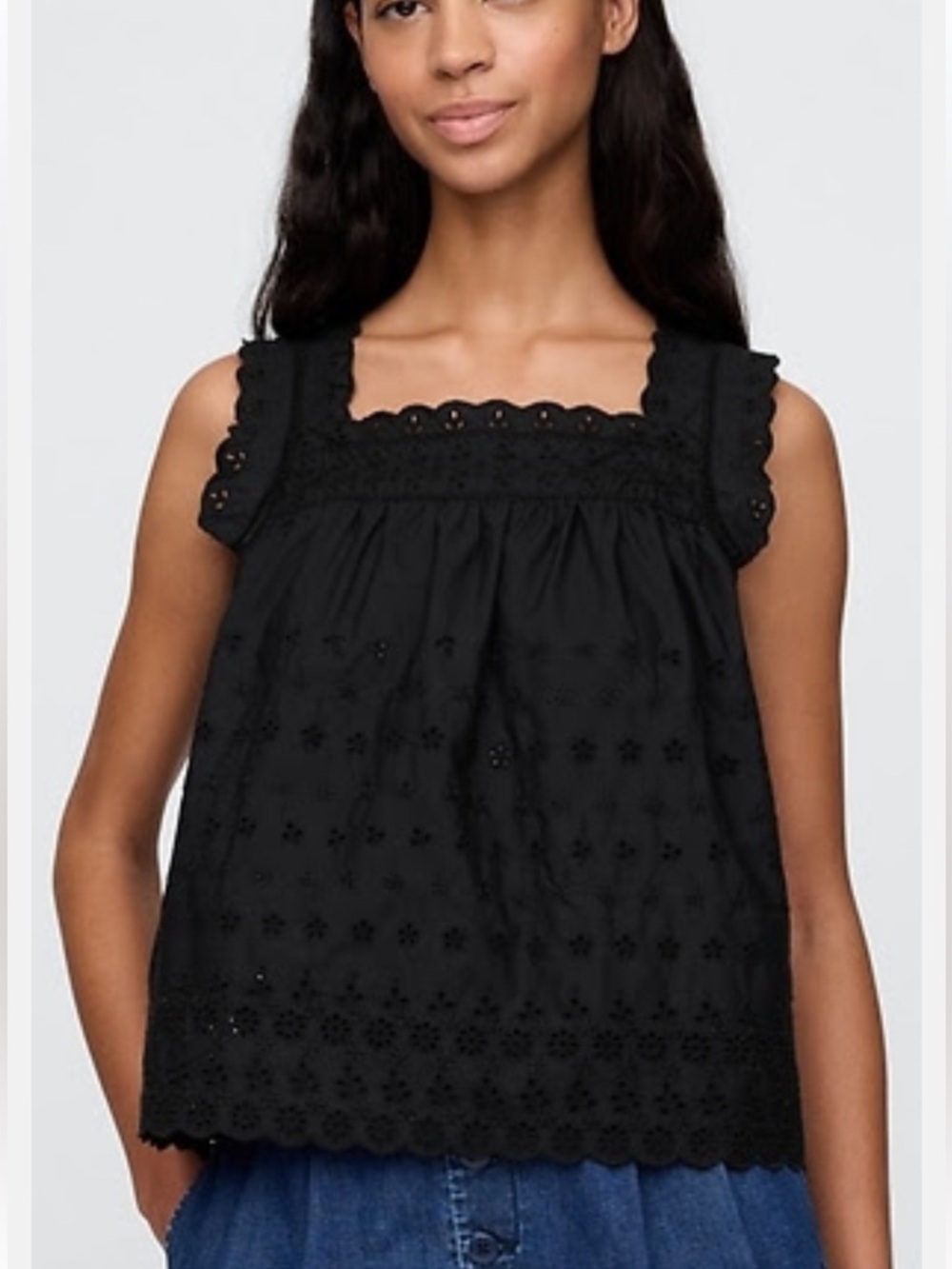 Doen x gap eyelet tank size small black